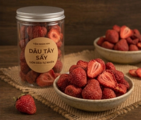 Dâu Tây Sấy Dẻo Thơm Ngon Nguyên Chất | Tiệm Nhâm Nhi